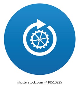 Refresh icon design on blue background,vector
