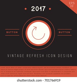 Refresh icon design on modern flat background