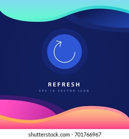 Refresh icon design on modern flat background