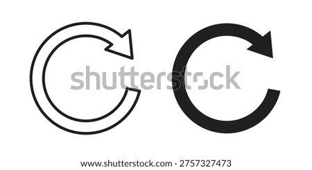 Refresh icon - editable stroke vector illustration eps10.