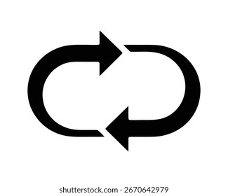 A refresh icon, featuring circular arrows in a vector illustration, symbolizes a cyclical process or the concept of refreshing data on a website