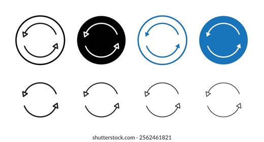 Refresh icon Flat art in black and white isolated