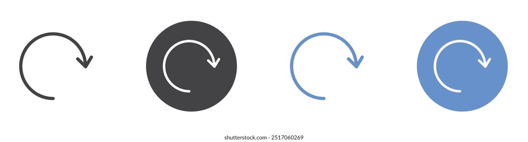 Conjunto de símbolos de línea plana de icono de actualización.