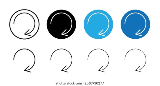 Refresh icon Flat outline fill set collection