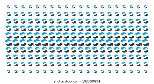 Refresh icon halftone pattern, designed for backgrounds, covers, templates and abstraction concepts. Vector refresh items arranged into halftone matrix.