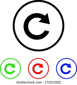 Refresh Icon Illustration with Four Color Variations