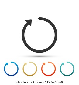 Refresh icon isolated on white background. Set elements in colored icons. Flat design. Vector Illustration