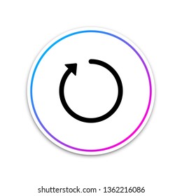 Refresh icon isolated on white background. Circle white button. Vector Illustration