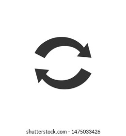 Refresh icon isolated. Reload symbol. Rotation arrows in a circle sign. Flat design. Vector Illustration
