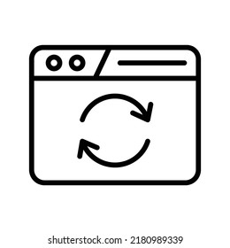 Refresh Icon. Line Art Style Design Isolated On White Background