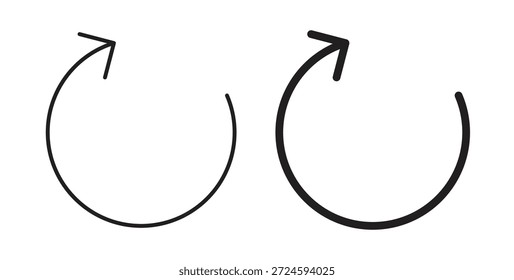 Refresh icon with line and silhouette versions.
