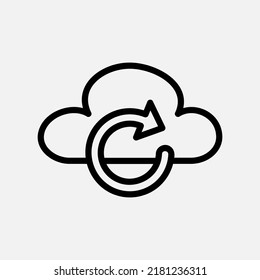 Refresh icon in line style about cloud computing, use for website mobile app presentation