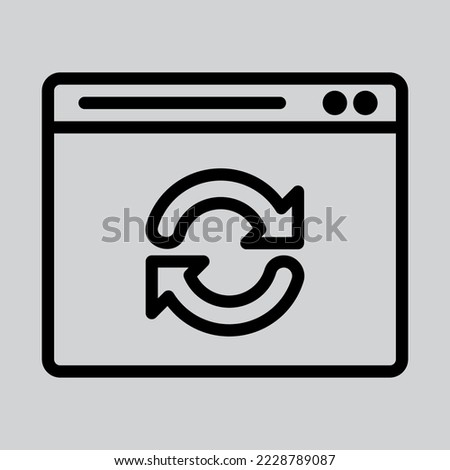 Refresh icon in line style about browser, use for website mobile app presentation