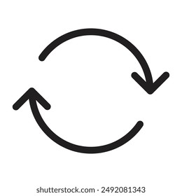 Refresh icon linear logo mark in black and white