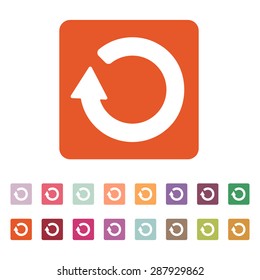 The refresh icon. Loading symbol. Flat Vector illustration. Button Set
