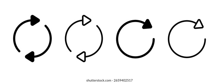 Actualizar el diseño del logotipo del icono. Recargar signo y símbolo. Icono de Actualizar.