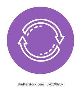 refresh icon with long shadow on an isolated background