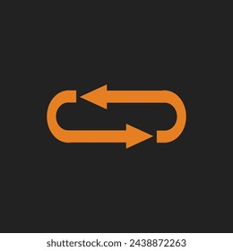 A Refresh icon, looping, and reload symbol. Vector illustration. Suitable for media user interface, and also buttons.