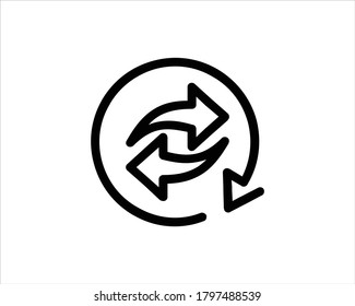 Refresh icon outline and linear vector.