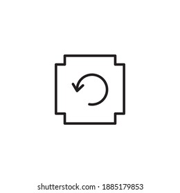Refresh icon outline. Rotate, Restart, Rotation arrow symbol. with pixel style border. vector.