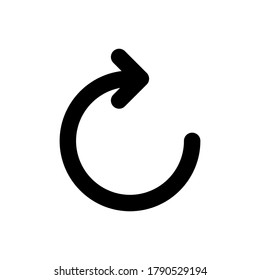 Refresh icon outline vector. isolated on white background