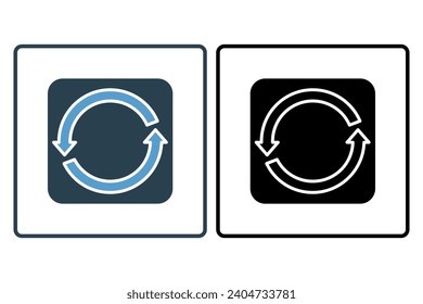 refresh icon. icon related to basic web and UI. suitable for web site, app, user interfaces, printable etc. solid icon style. simple vector design editable