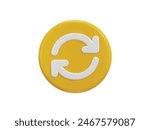 Refresh Icon, Reload Icon, Rotation Arrows Symbol 3d vector icon illustration