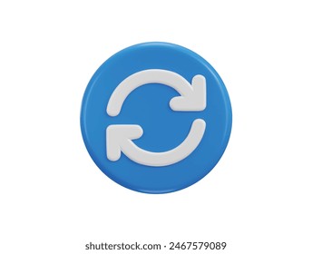 Refresh Icon, Reload Icon, Rotation Arrows Symbol 3d vector icon illustration