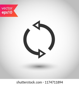 Refresh icon. Reload sign. Undo vector icon. Redo symbol. Update icon. Rotation sign. Arrow icon. EPS 10 flat symbol