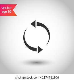 Refresh icon. Reload sign. Undo vector icon. Redo symbol. Update icon. Rotation sign. Arrow icon. EPS 10 flat symbol