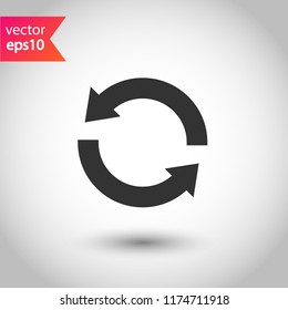 Refresh icon. Reload sign. Undo vector icon. Redo symbol. Update icon. Rotation sign. Arrow icon. EPS 10 flat symbol