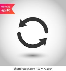 Refresh icon. Reload sign. Undo vector icon. Redo symbol. Update icon. Rotation sign. Arrow icon. EPS 10 flat symbol