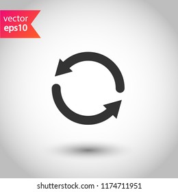 Refresh icon. Reload sign. Undo vector icon. Redo symbol. Update icon. Rotation sign. Arrow icon. EPS 10 flat symbol