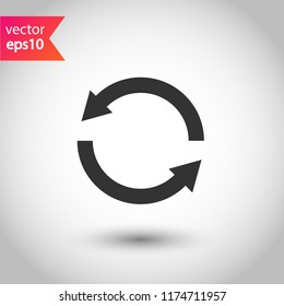 Refresh icon. Reload sign. Undo vector icon. Redo symbol. Update icon. Rotation sign. Arrow icon. EPS 10 flat symbol