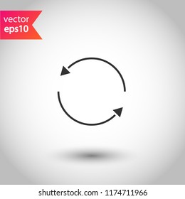 Refresh icon. Reload sign. Undo vector icon. Redo symbol. Update icon. Rotation sign. Arrow icon. EPS 10 flat symbol