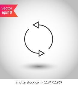 Refresh icon. Reload sign. Undo vector icon. Redo symbol. Update icon. Rotation sign. Arrow icon. EPS 10 flat symbol
