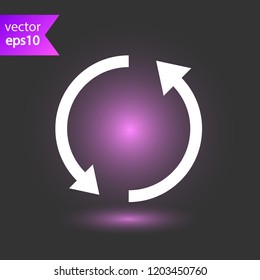Refresh icon. Reload sign. Undo vector icon. Redo symbol. Update icon. Rotation sign. Arrow icon. EPS 10 flat symbol
