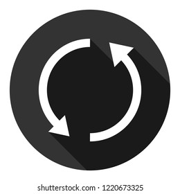 Refresh icon. Reload sign. Undo vector icon. Redo symbol. Update icon. Rotation sign. Arrow icon. EPS 10 flat symbol. Round symbol with shadow