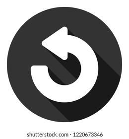 Refresh icon. Reload sign. Undo vector icon. Redo symbol. Update icon. Rotation sign. Arrow icon. EPS 10 flat symbol. Round symbol with shadow