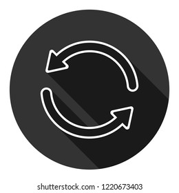 Refresh icon. Reload sign. Undo vector icon. Redo symbol. Update icon. Rotation sign. Arrow icon. EPS 10 flat symbol. Round symbol with shadow