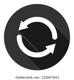 Refresh icon. Reload sign. Undo vector icon. Redo symbol. Update icon. Rotation sign. Arrow icon. EPS 10 flat symbol. Round symbol with shadow