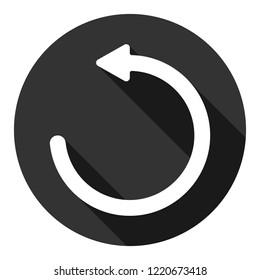 Refresh icon. Reload sign. Undo vector icon. Redo symbol. Update icon. Rotation sign. Arrow icon. EPS 10 flat symbol. Round symbol with shadow