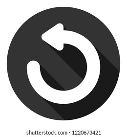 Refresh icon. Reload sign. Undo vector icon. Redo symbol. Update icon. Rotation sign. Arrow icon. EPS 10 flat symbol. Round symbol with shadow