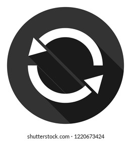 Refresh icon. Reload sign. Undo vector icon. Redo symbol. Update icon. Rotation sign. Arrow icon. EPS 10 flat symbol. Round symbol with shadow