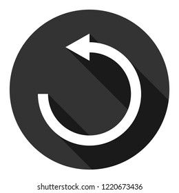 Refresh icon. Reload sign. Undo vector icon. Redo symbol. Update icon. Rotation sign. Arrow icon. EPS 10 flat symbol. Round symbol with shadow