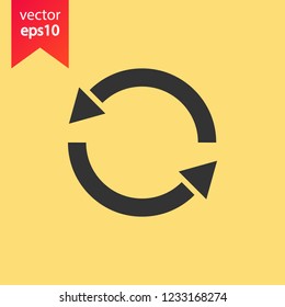Refresh icon. Reload sign. Undo vector icon. Redo symbol. Update icon. Rotation sign. Arrow icon. EPS 10 flat symbol