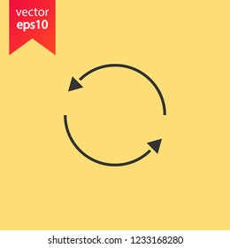 Refresh icon. Reload sign. Undo vector icon. Redo symbol. Update icon. Rotation sign. Arrow icon. EPS 10 flat symbol