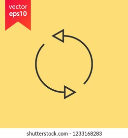Refresh icon. Reload sign. Undo vector icon. Redo symbol. Update icon. Rotation sign. Arrow icon. EPS 10 flat symbol