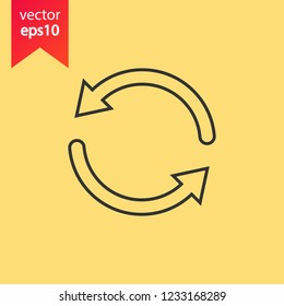 Refresh icon. Reload sign. Undo vector icon. Redo symbol. Update icon. Rotation sign. Arrow icon. EPS 10 flat symbol