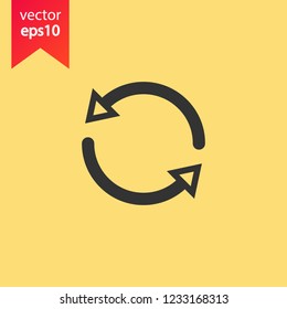 Refresh icon. Reload sign. Undo vector icon. Redo symbol. Update icon. Rotation sign. Arrow icon. EPS 10 flat symbol